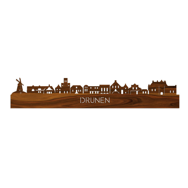 Skyline Drunen Palissander houten cadeau decoratie relatiegeschenk van WoodWideCities