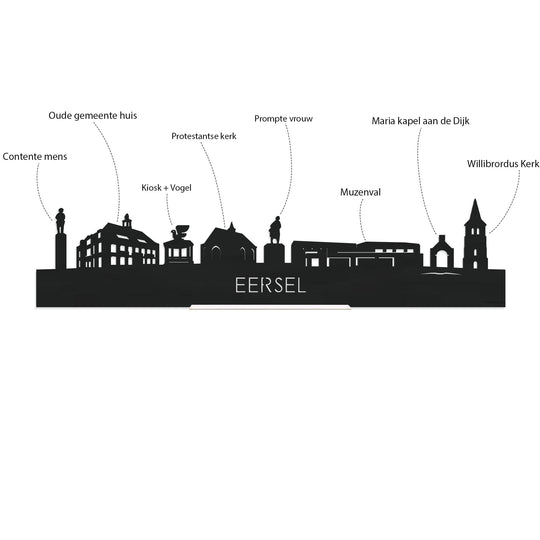 Skyline Eersel Bamboe houten cadeau decoratie relatiegeschenk van WoodWideCities