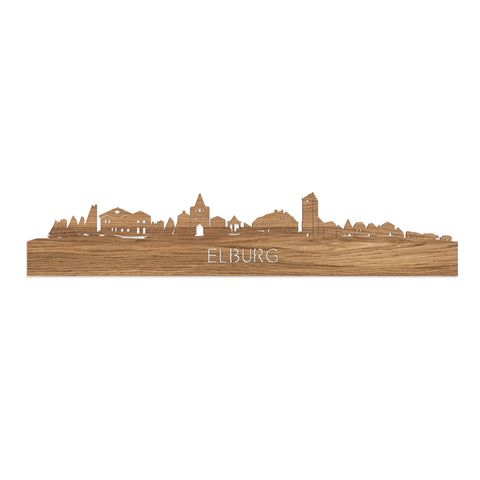 Skyline Elburg Eiken houten cadeau decoratie relatiegeschenk van WoodWideCities