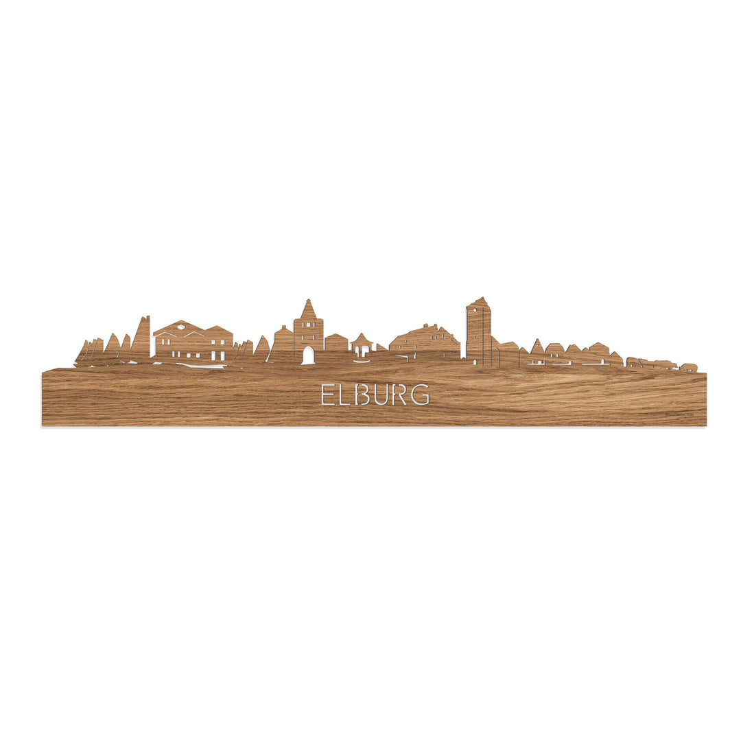 Skyline Elburg Eiken houten cadeau decoratie relatiegeschenk van WoodWideCities
