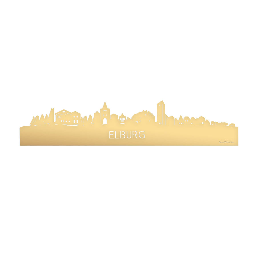 Skyline Elburg Metallic Goud gerecycled kunststof cadeau decoratie relatiegeschenk van WoodWideCities