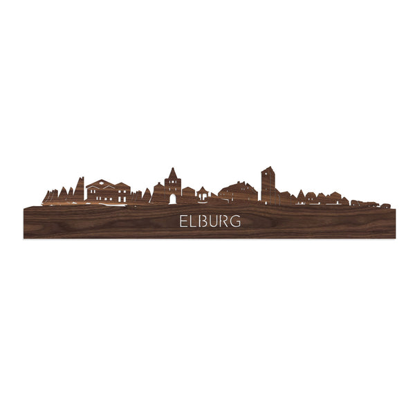 Skyline Elburg Noten houten cadeau decoratie relatiegeschenk van WoodWideCities