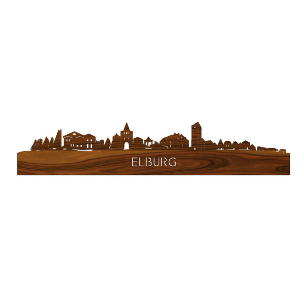 Skyline Elburg Palissander houten cadeau decoratie relatiegeschenk van WoodWideCities