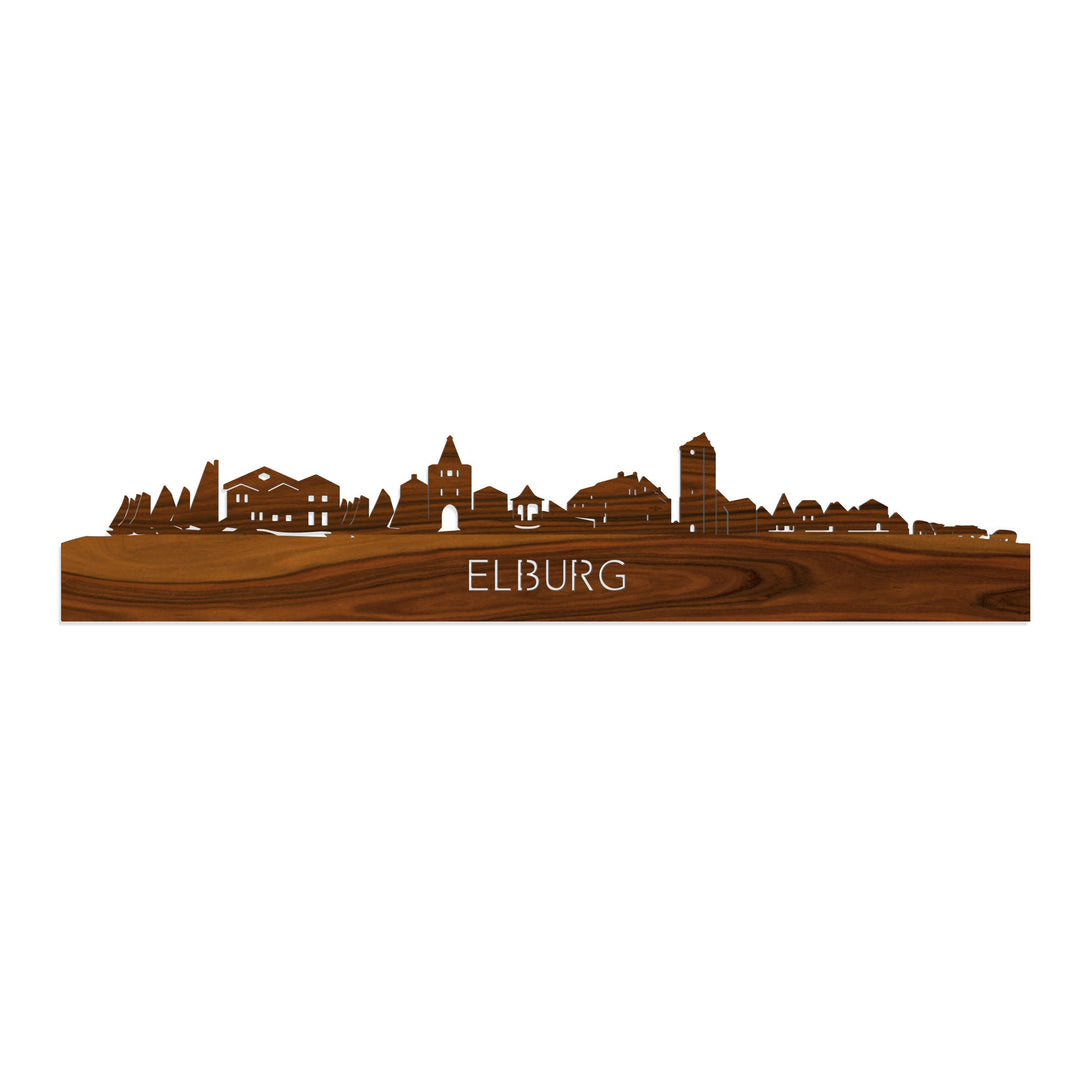 Skyline Elburg Palissander houten cadeau decoratie relatiegeschenk van WoodWideCities