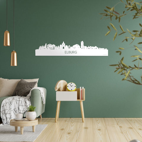 Skyline Elburg Wit glanzend gerecycled kunststof cadeau decoratie relatiegeschenk van WoodWideCities