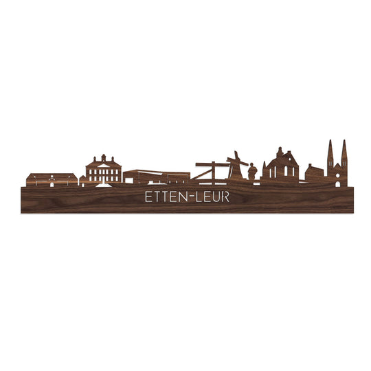 Skyline Etten-Leur Noten houten cadeau decoratie relatiegeschenk van WoodWideCities