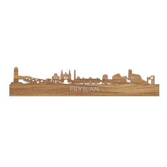 Skyline Fryslan Eiken houten cadeau decoratie relatiegeschenk van WoodWideCities