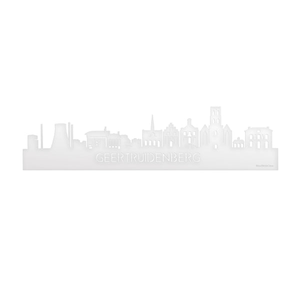 Skyline Geertruidenberg Wit glanzend gerecycled kunststof cadeau decoratie relatiegeschenk van WoodWideCities