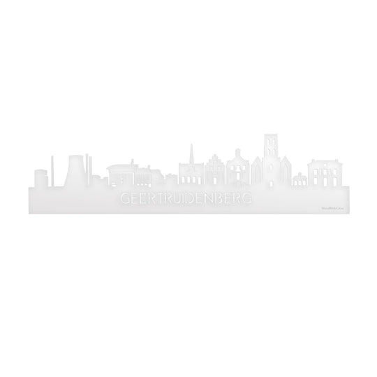 Skyline Geertruidenberg Wit glanzend gerecycled kunststof cadeau decoratie relatiegeschenk van WoodWideCities