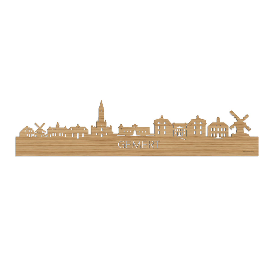 Skyline Gemert Bamboe houten cadeau decoratie relatiegeschenk van WoodWideCities