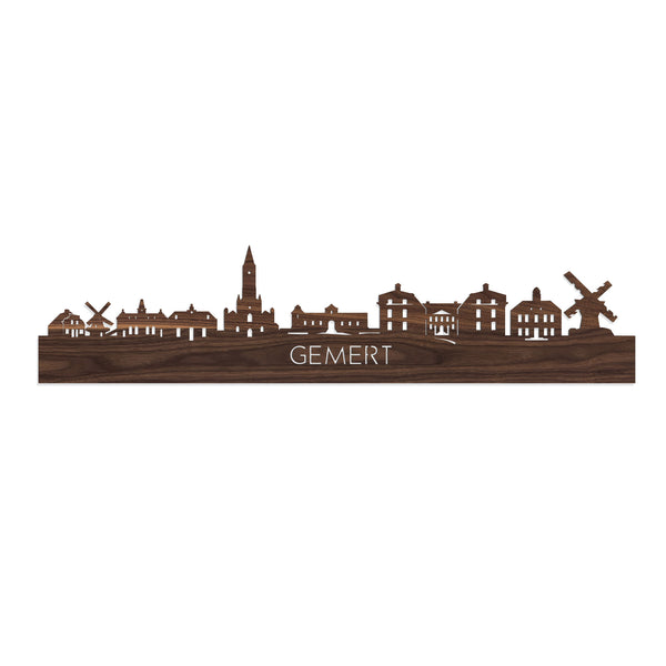 Skyline Gemert Noten houten cadeau decoratie relatiegeschenk van WoodWideCities