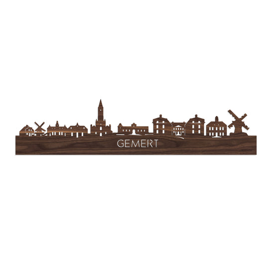 Skyline Gemert Noten houten cadeau decoratie relatiegeschenk van WoodWideCities