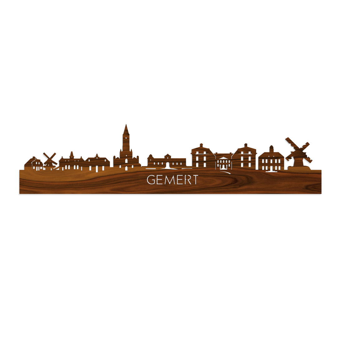 Skyline Gemert Palissander houten cadeau decoratie relatiegeschenk van WoodWideCities
