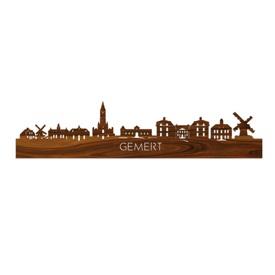 Skyline Gemert Palissander houten cadeau decoratie relatiegeschenk van WoodWideCities