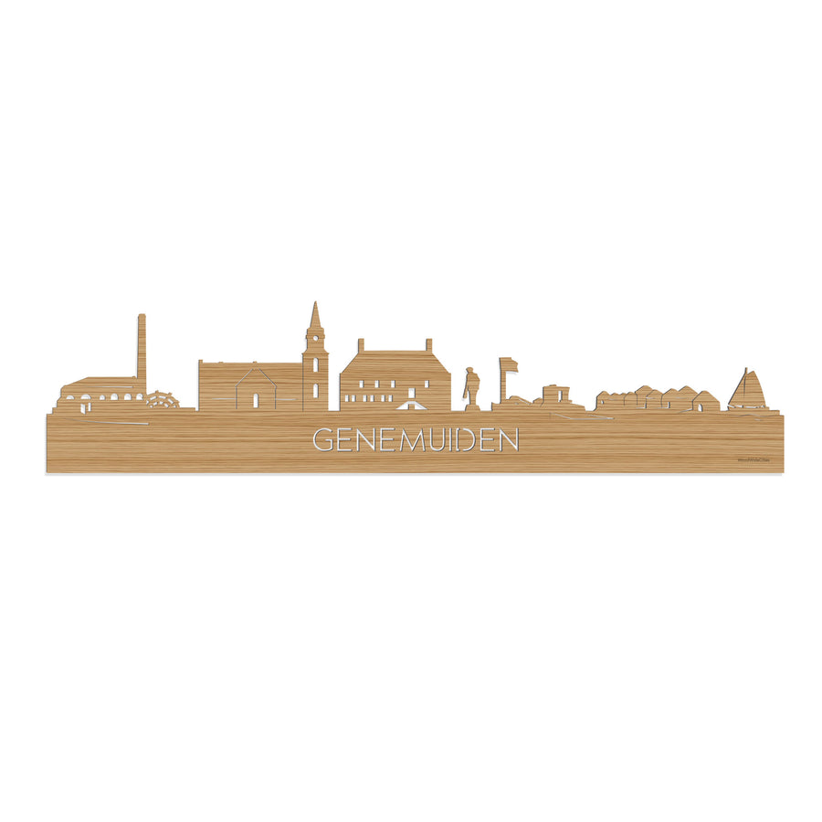 Skyline Genemuiden Bamboe houten cadeau decoratie relatiegeschenk van WoodWideCities