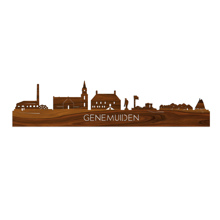 Skyline Genemuiden Palissander houten cadeau decoratie relatiegeschenk van WoodWideCities