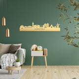 Skyline Gorinchem Metallic Goud gerecycled kunststof cadeau decoratie relatiegeschenk van WoodWideCities