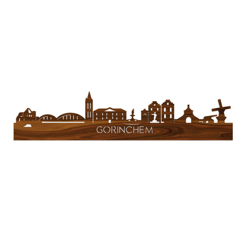 Skyline Gorinchem Palissander houten cadeau decoratie relatiegeschenk van WoodWideCities