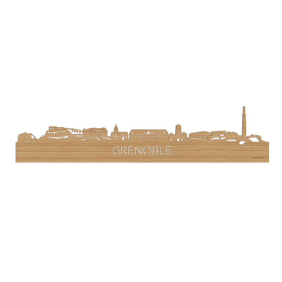 Skyline Grenoble Bamboe houten cadeau decoratie relatiegeschenk van WoodWideCities