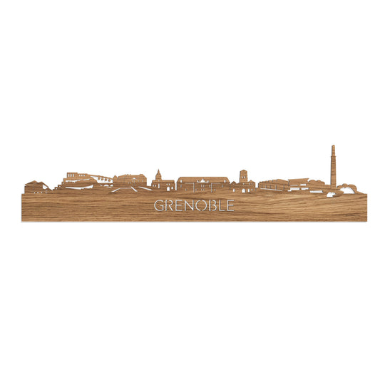 Skyline Grenoble Eiken houten cadeau decoratie relatiegeschenk van WoodWideCities