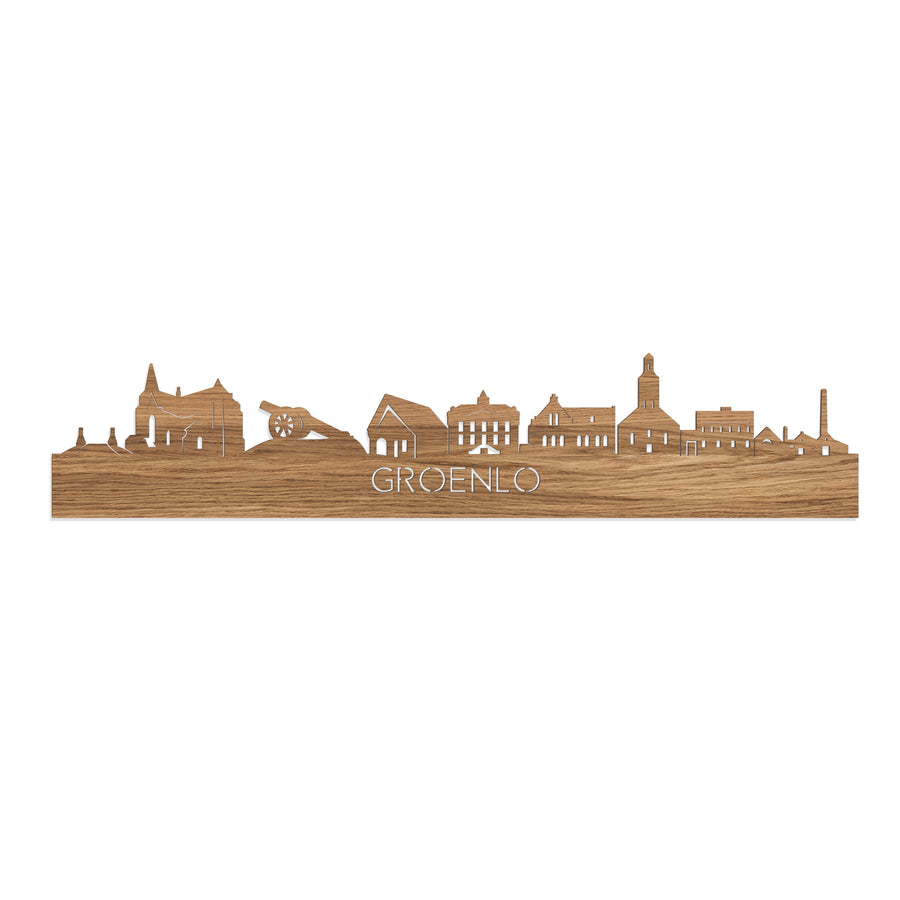 Skyline Groenlo Eiken houten cadeau decoratie relatiegeschenk van WoodWideCities