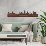 Skyline Harlingen Noten houten cadeau decoratie relatiegeschenk van WoodWideCities