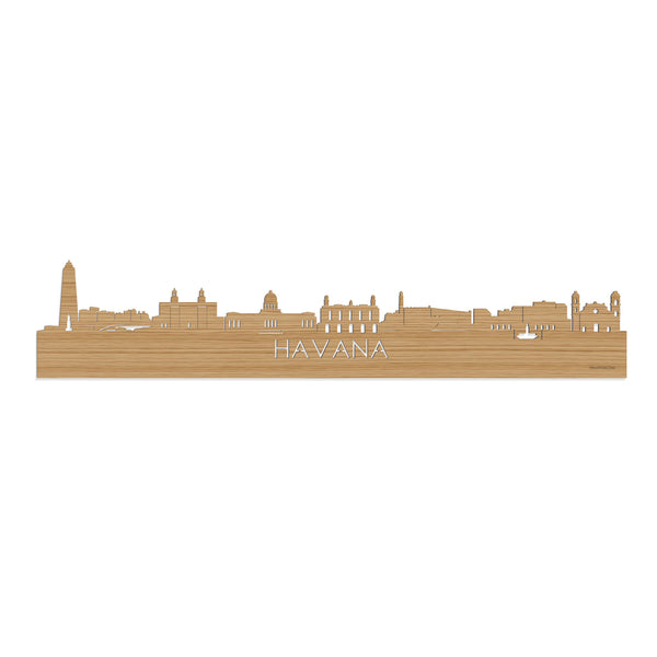 Skyline Havana Bamboe houten cadeau decoratie relatiegeschenk van WoodWideCities