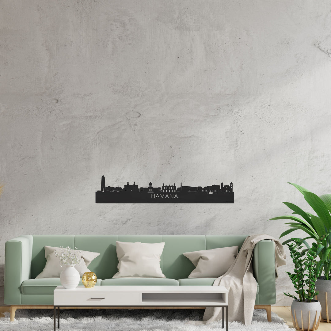 Skyline Havana Zwart houten cadeau decoratie relatiegeschenk van WoodWideCities