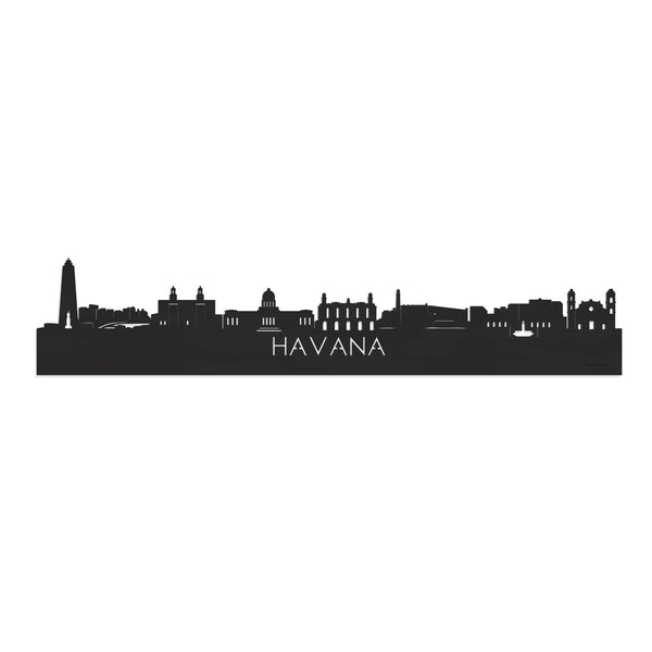 Skyline Havana Zwart houten cadeau decoratie relatiegeschenk van WoodWideCities