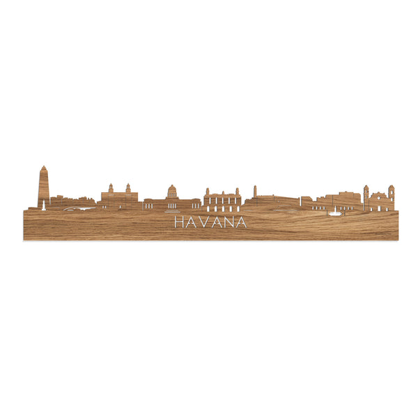 Skyline Havana Eiken houten cadeau decoratie relatiegeschenk van WoodWideCities