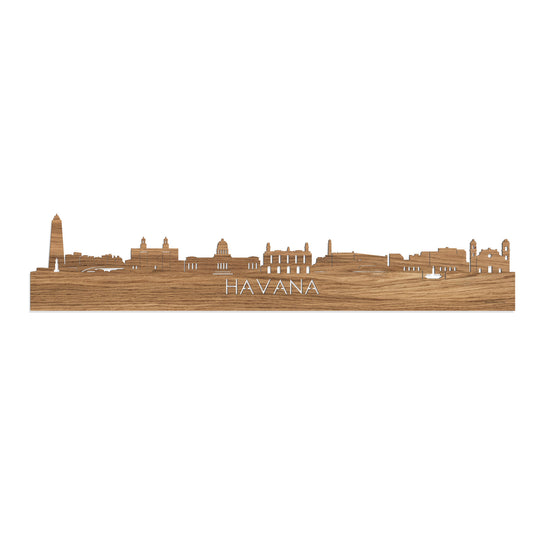 Skyline Havana Eiken houten cadeau decoratie relatiegeschenk van WoodWideCities