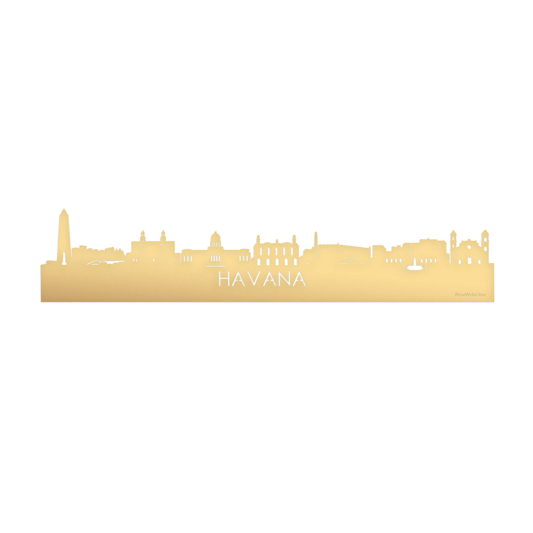 Skyline Havana Metallic Goud gerecycled kunststof cadeau decoratie relatiegeschenk van WoodWideCities