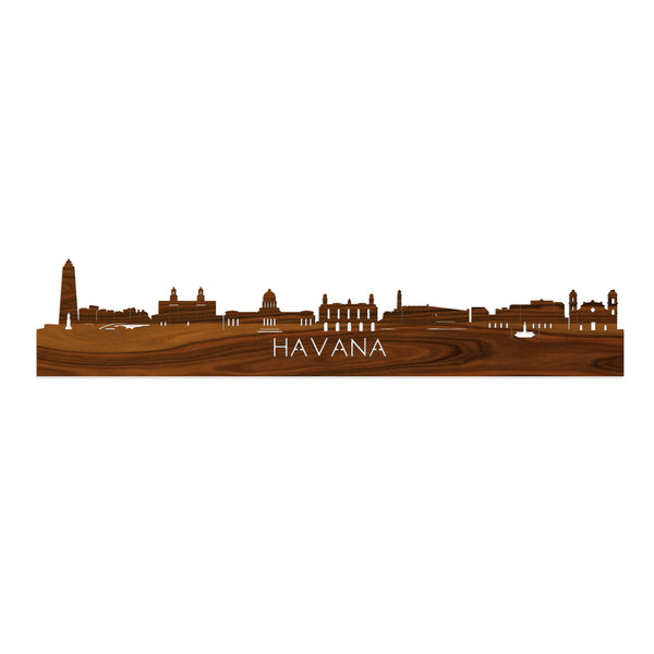 Skyline Havana Palissander houten cadeau decoratie relatiegeschenk van WoodWideCities
