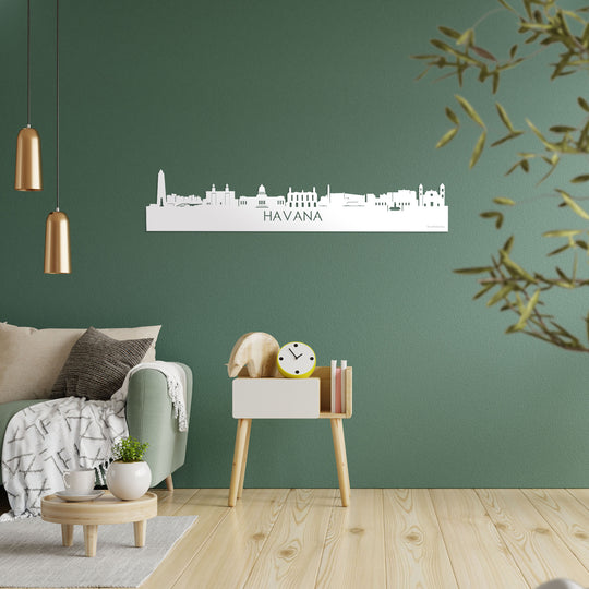 Skyline Havana Wit glanzend gerecycled kunststof cadeau decoratie relatiegeschenk van WoodWideCities