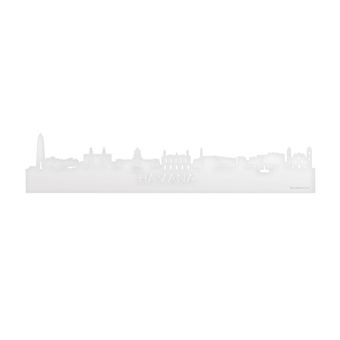 Skyline Havana Wit glanzend gerecycled kunststof cadeau decoratie relatiegeschenk van WoodWideCities