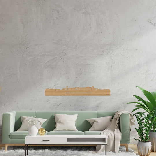 Skyline Heerhugowaard Bamboe houten cadeau decoratie relatiegeschenk van WoodWideCities