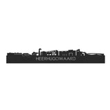 Skyline Heerhugowaard Zwart houten cadeau decoratie relatiegeschenk van WoodWideCities