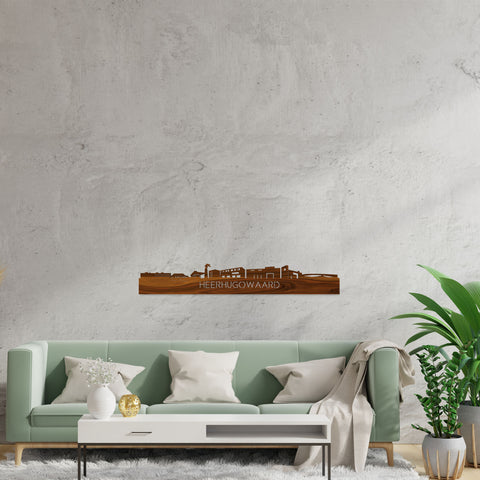 Skyline Heerhugowaard Palissander houten cadeau decoratie relatiegeschenk van WoodWideCities