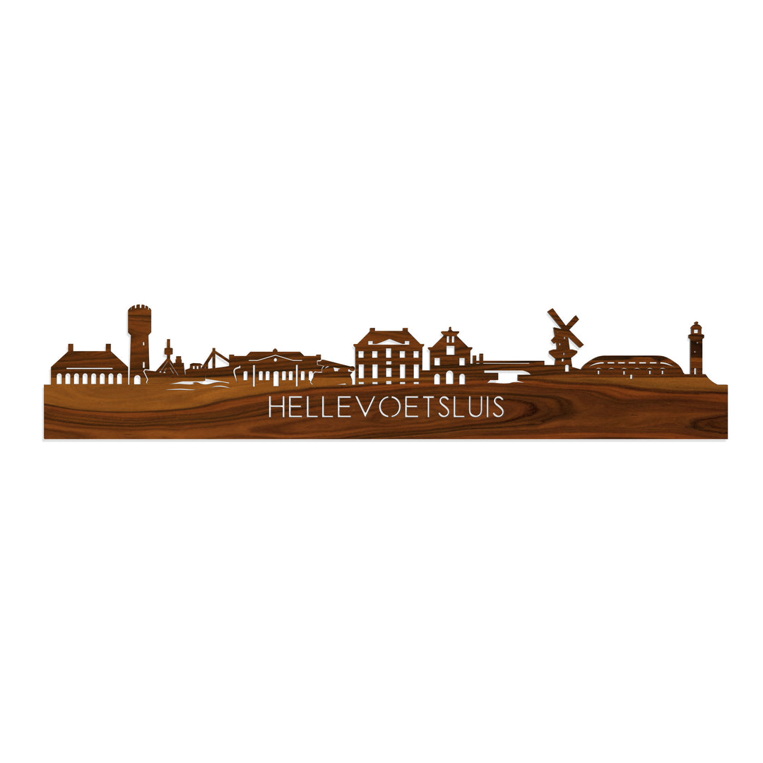 Skyline Hellevoetsluis Palissander houten cadeau decoratie relatiegeschenk van WoodWideCities