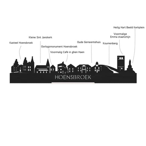 Skyline Hoensbroek Eiken houten cadeau decoratie relatiegeschenk van WoodWideCities