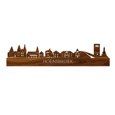 Skyline Hoensbroek Palissander houten cadeau decoratie relatiegeschenk van WoodWideCities