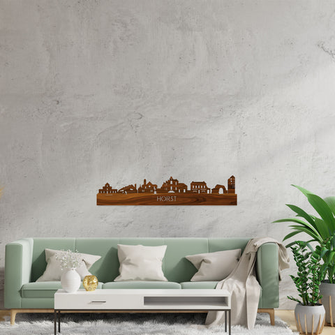 Skyline Horst Palissander houten cadeau decoratie relatiegeschenk van WoodWideCities