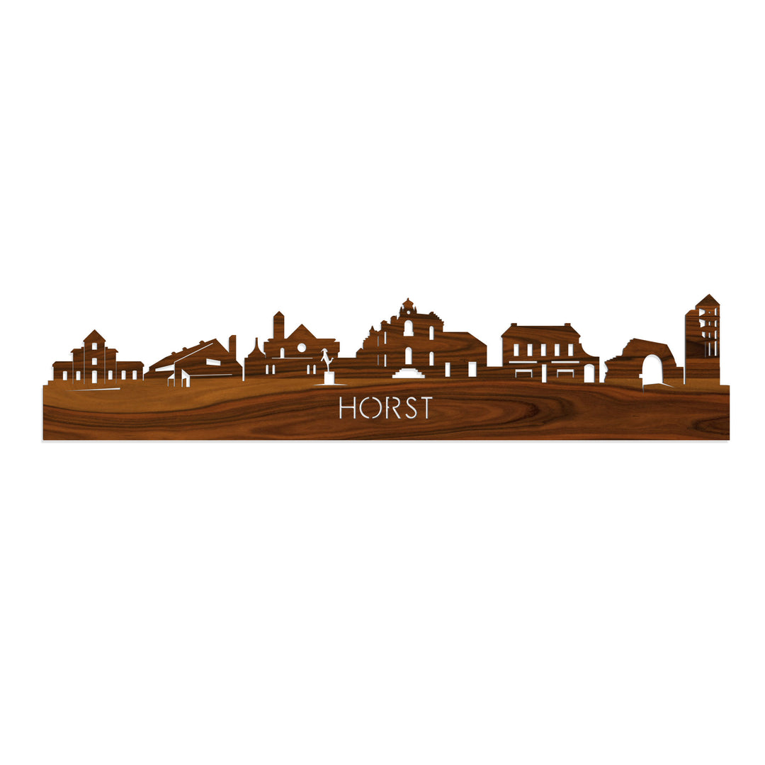 Skyline Horst Palissander houten cadeau decoratie relatiegeschenk van WoodWideCities