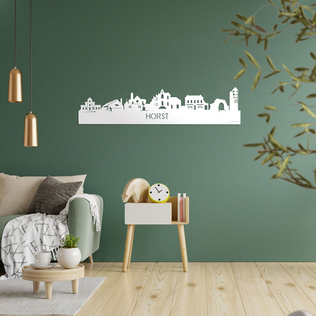 Skyline Horst Wit glanzend gerecycled kunststof cadeau decoratie relatiegeschenk van WoodWideCities