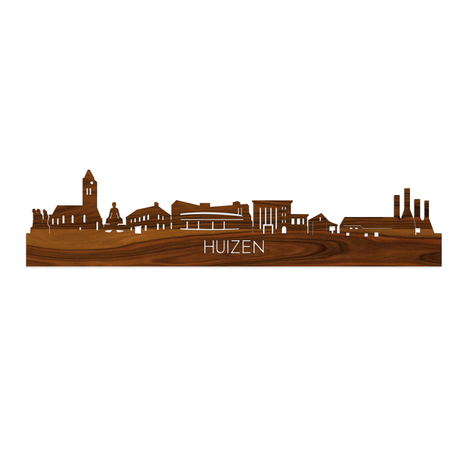 Skyline Huizen Palissander houten cadeau decoratie relatiegeschenk van WoodWideCities