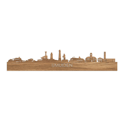 Skyline IJmuiden Eiken houten cadeau decoratie relatiegeschenk van WoodWideCities