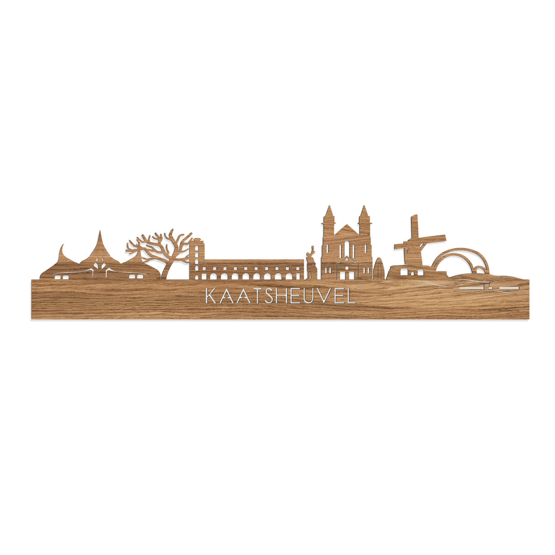 Skyline Kaatsheuvel Eiken houten cadeau decoratie relatiegeschenk van WoodWideCities