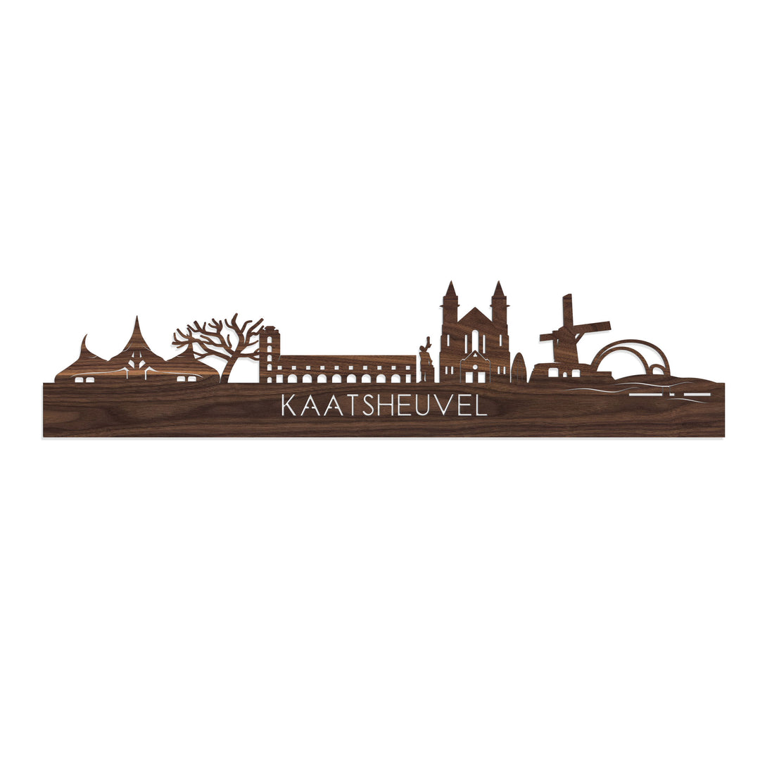 Skyline Kaatsheuvel Noten houten cadeau decoratie relatiegeschenk van WoodWideCities