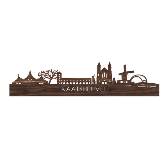 Skyline Kaatsheuvel Noten houten cadeau decoratie relatiegeschenk van WoodWideCities