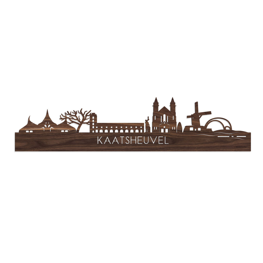 Skyline Kaatsheuvel Noten houten cadeau decoratie relatiegeschenk van WoodWideCities